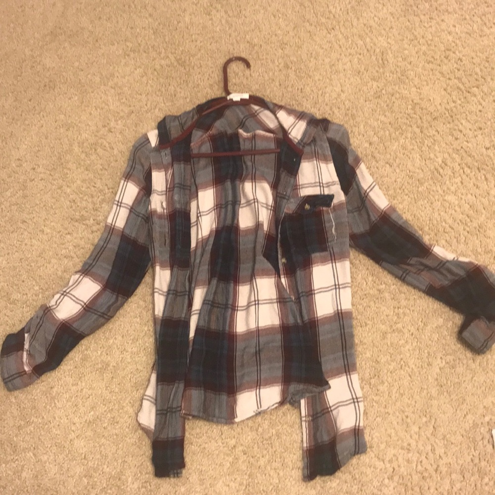 Hooded flannel shirt